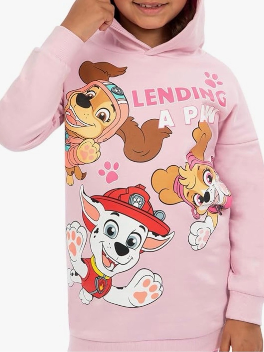 Paw Patrol Lending A Paw Pink Sweatshirt Girls Size 5/6 Nickelodeon 100% Cotton